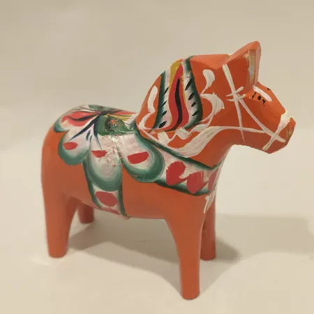 Dalahäst, längd 10cm, Mora, slitage