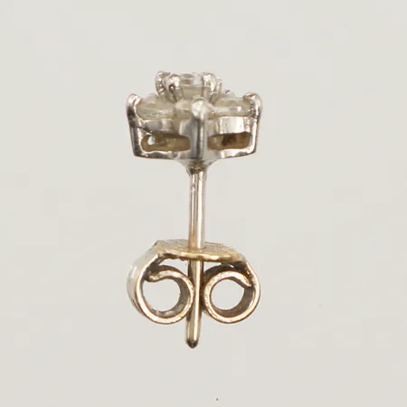 Ett udda örhänge, vita stenar, bredd 7,4mm, vitguld, 18K Vikt: 1,2 g