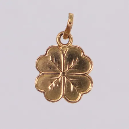 Hänge, fyrklöver, längd 15mm, buckla, 18K Vikt: 0,5 g