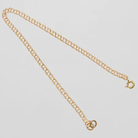 Armband, Bismarck, längd ca 19,5cm, bredd 3mm, GHA, två extra förlängningslänkar i silver, 18K, bruttovikt: 2,4g Vikt: 0 g