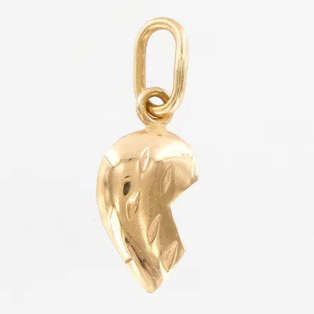 Hänge, halvt hjärta, 18x6mm, 14K Vikt: 0,4 g