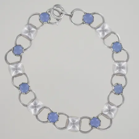 Armband med månsten, längd 20 cm, bredd 9,8 mm, silver 925/1000 Vikt: 13 g