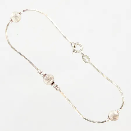 Armband med kulor, 18,5cm, bredd:1-6mm, GHA silver 925/1000 Vikt: 3,1 g