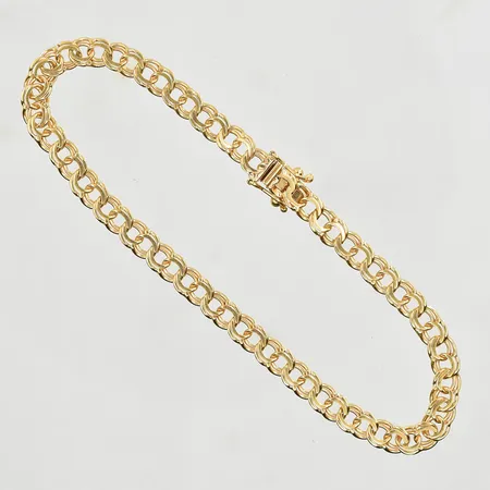 Armband Bismarck, längd 19 cm, bredd 4 mm, 18K. Vikt: 6,8 g