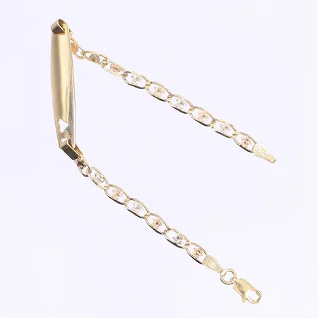 Armband med dekor av blommor, tvåfärgade, längd 14cm, bredd 3mm, 18K Vikt: 3,3 g