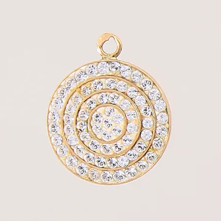 Hänge med vita stenar, Ø11,7mm ögla saknas, 18K Vikt: 0,9 g