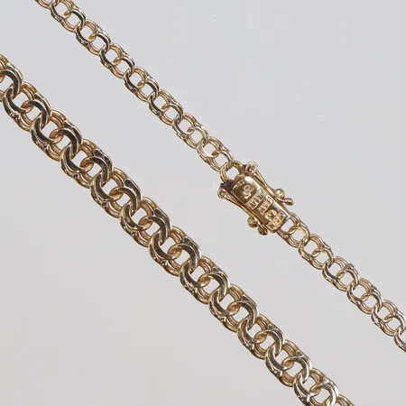 Halskedja, doserad Bismarck, längd 42,5cm, bredd 4-6mm, 18K Vikt: 10,8 g