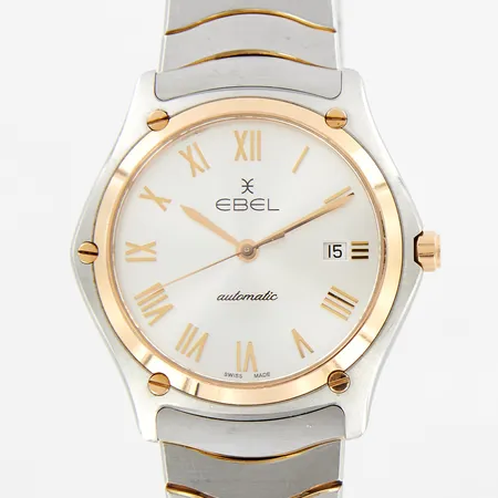 Herrur Ebel Automatisk Ø41mm, referens-nr:1216432M, borstat polerat stål, roséguld, länkens innermått ca 17cm, bredd: 18-21mm, extra länkbit medföljer