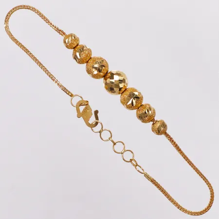 Armband, kulor, 17-19cm, bredd 1,1-7,4mm, s-lås, 21K Vikt: 4,9 g