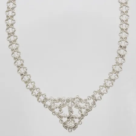 Collier, längd 44cm, bredd 10,8-35,0mm, 925/1000 silver Vikt: 63,2 g
