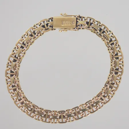 Armband X-länk med stav, längd 19 cm, bredd 7,7 mm, 18K Vikt: 19,6 g