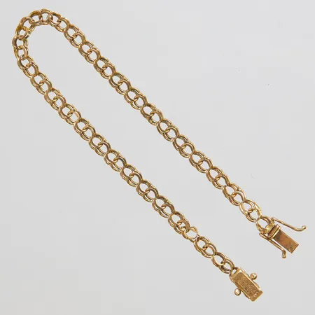 Armband, Bismarck, längd ca 19cm, bredd 4mm, svenska stämplar, slitna samt skadade länkar, 18K Vikt: 6,1 g