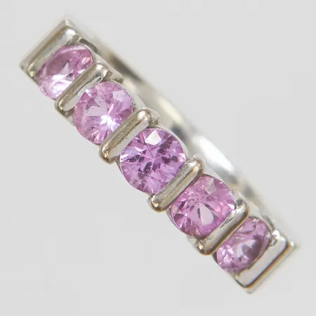 Ring, rosa safirer, stl 16, bredd 4,3mm, Kaplans, 2005, vitguld, 18K Vikt: 8,1 g