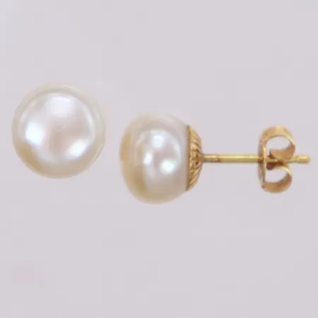 Ett par örhängen med pärlor Ø9,1mm, Golden Lady, Stockholm, 18K Vikt: 2,6 g