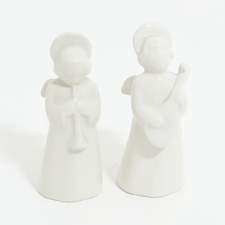 Ett par figuriner, änglar med instrument, Royal Copenhagen, höjd: ca 9cm