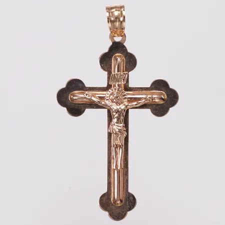 Hänge, krucifix, 47mm, roséfärgad, 14K Vikt: 1,2 g