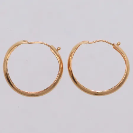 Ett par örhängen, creoler, Ø18mm, skeva, 18K Vikt: 1 g