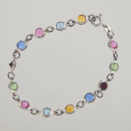 Armband med stenar, längd 17 cm, silver 925/1000 Vikt: 4,1 g