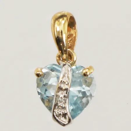 Hänge hjärta, stenar, längd 12mm, bredd 6,7mm, 18K Vikt: 0,8 g