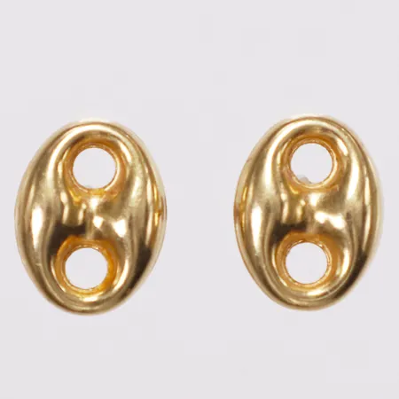 Ett par örhängen, 11mm, plaststoppar, 18K Vikt: 1 g