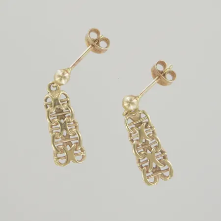 Ett par örhängen X-länk med stav, längd 2 cm, bredd 0,5 cm, 18K Vikt: 2 g