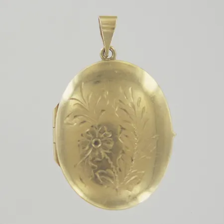 Hänge medaljon, längd 4 cm, bredd 2,5 cm, 18K Vikt: 7,5 g