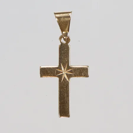 Hänge Kors mönstrat 12x25mm HSG 18K Vikt: 0,7 g