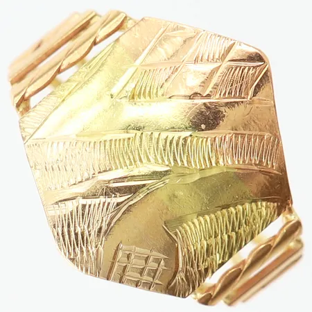 Ring , stl 18, bredd ca 2-17mm, tvåtonad, 18K Vikt: 2,9 g