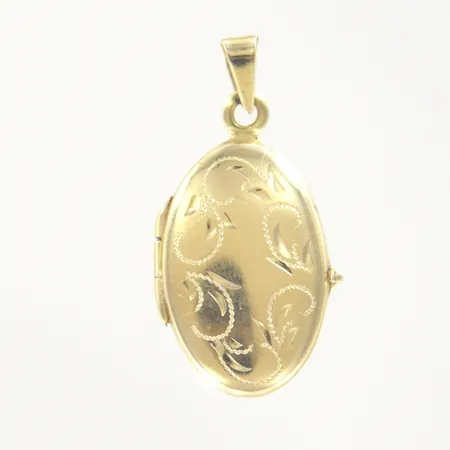 Hänge medaljong, längd 3,3 cm, bredd 1,5 cm, 18K Vikt: 4,5 g