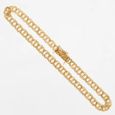 Armband Bismarck, 19cm, bredd 4,5mm, en låsåtta saknas, 18K Vikt: 6,2 g