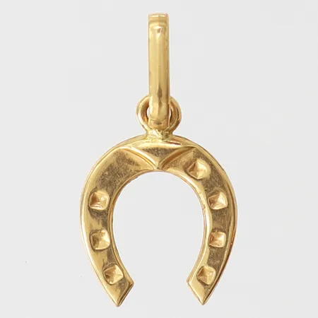 Hänge hästsko, 17x9,5mm ink ögla, 18K. Vikt: 0,3 g