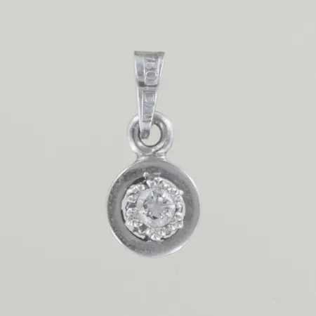 Hänge med diamant 0,07ct, längd 1,2 cm, bredd 3 mm, 18K Vikt: 1 g
