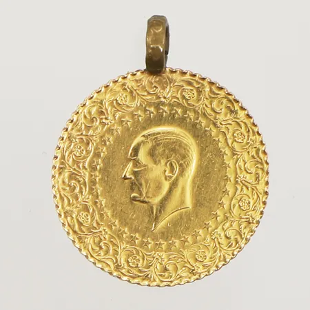 Mynt Ataturk 2015, Ø17,8mm, ögla i oädel metall, 21,6K Vikt: 1,8 g