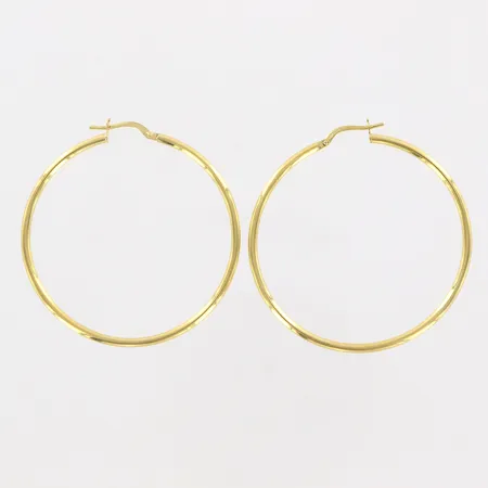 Ett par örhängen, creoler, Ø44mm, bredd 2mm, ihåliga, GHA, 18K Vikt: 2,6 g