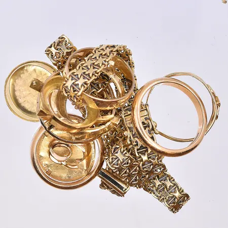 Diverse defekt guld, 18K. Vikt: 51,1 g