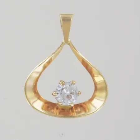 Hänge med sten, längd 2,3 cm, bredd 1,8 cm, 18K