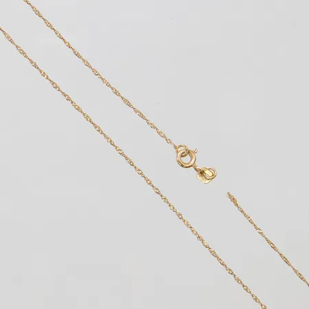 Kedja, Singapore, längd 37cm, defekt, 18K Vikt: 1,1 g