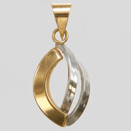 Hänge, längd inkl ögla 20,5mm, bredd 9,2mm, tvåfärgad, GHA, 18K Vikt: 0,5 g