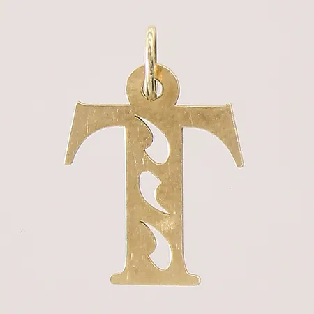 Hänge, bokstav T, längd: 16mm, bredd: 10,6-5,8mm, 14K Vikt: 0,3 g