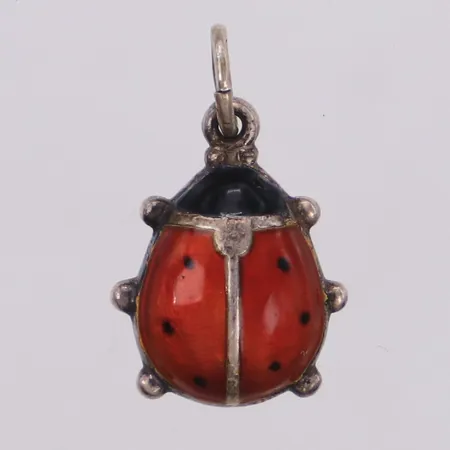 Hänge nyckelpiga, 19x12mm, emaljerad, 835/1000 silver Vikt: 1,1 g