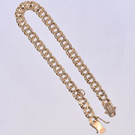 Armband Bismarck, längd 19,5 cm, bredd 6 mm, 18K. Vikt: 14,7 g