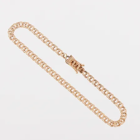 Armband Bismarck,Segir Aktiebolag Köping.längd ca 19 cm,bredd 3.8 mm,18k. Vikt: 5 g