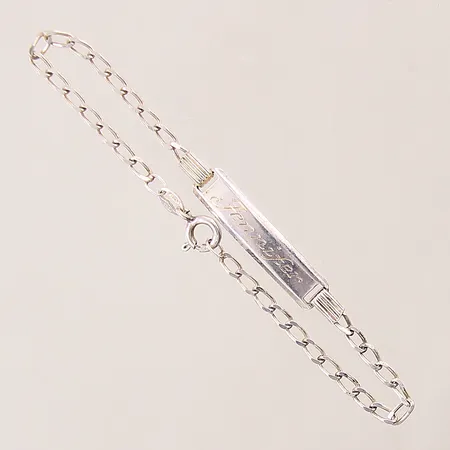 Armband med bricka, 17cm, bredd: 2,7-5,7mm, gravyr, silver 925/1000 Vikt: 3,3 g