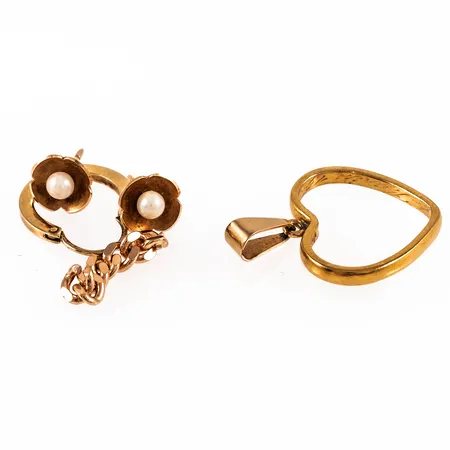 Diverse defekt/graverat guld: 3,5g i 18K & 3,5g i 23K.