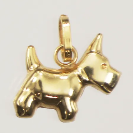 Hänge hund, längd 11mm, bredd 10,8mm, 18K Vikt: 0,4 g
