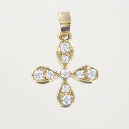 Hänge med stenar, längd 2,4 cm, bredd 1,7 cm, 14K Vikt: 1,9 g