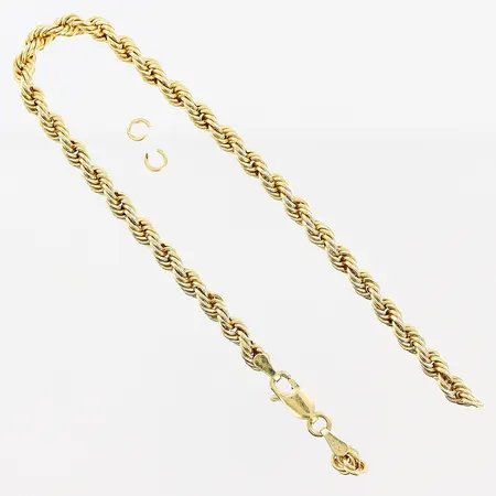 Kedja, Cordell, ca 19cm, bredd 3,5mm, defekt, lösa delar, 18K. Vikt: 3,6 g