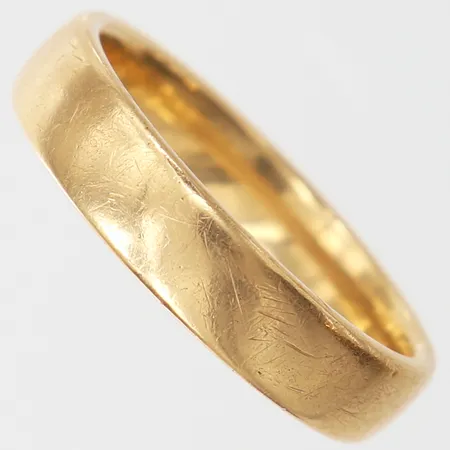 Ring, stl 19¾, bredd ca 5mm, repig, Schalins, 18K Vikt: 8,1 g