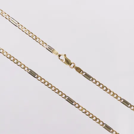 Kedja, Figaro, 45cm, bredd 3mm, italienska stämplar, 18K Vikt: 9,8 g