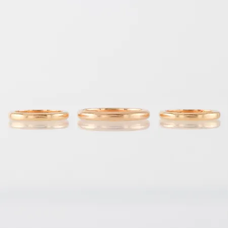 Ringar 3 st med gravyrer,20k. Vikt: 15,3 g